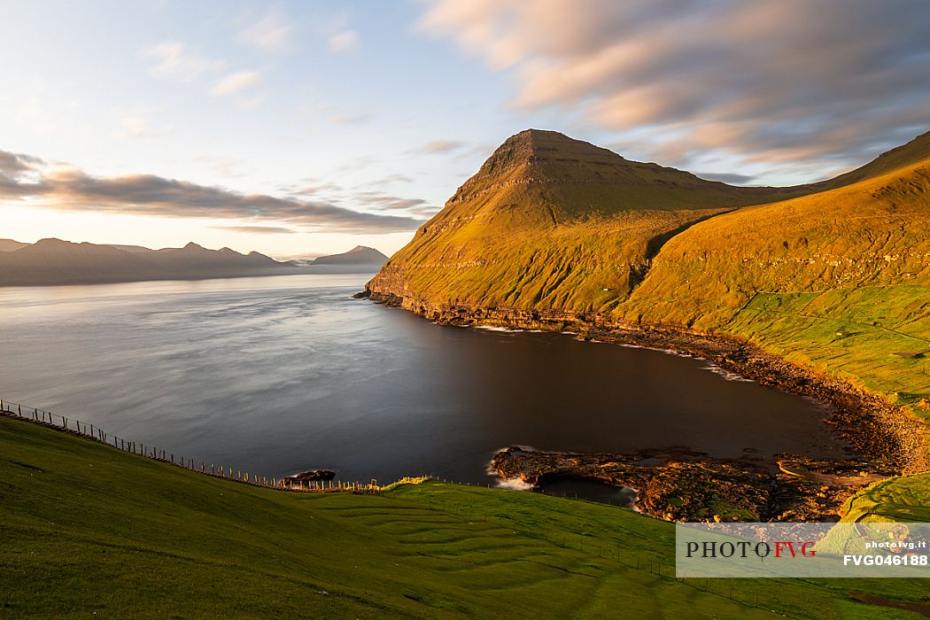 Bay of Gjogv in the island of Eysturoy, Faeroe islands, Denmark, Europe